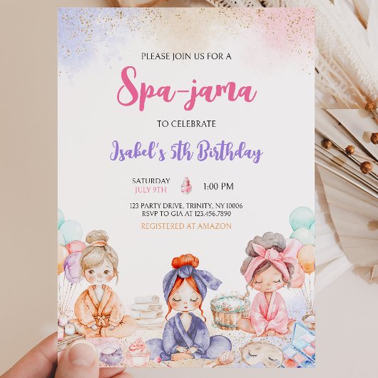 Invitation Fête d'anniversaire Spa-jama