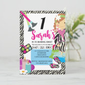 Invitation Fête d'anniversaire spa ou de couleuvre féminine (Debout devant)