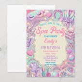 Invitation Fête d'anniversaire Spa Pamper Glam (Devant / Derrière)