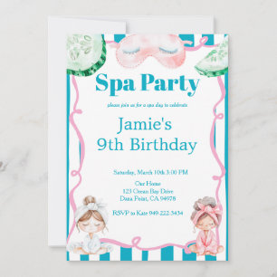 Invitation Fête d'anniversaire Spa pour Enfants