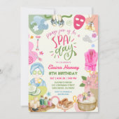 Invitation Fête d'anniversaire Spa pour filles (Devant)
