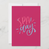 Invitation Fête d'anniversaire Spa pour filles (Dos)