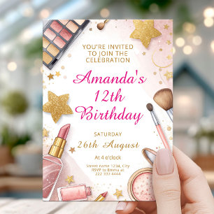 Invitation Fête d'anniversaire Spa Rose Glamour