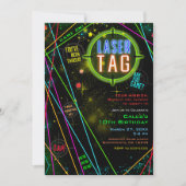 Invitation Fête d'anniversaire Spacey Cosmic Lights Laser Tag (Devant)