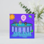Invitation Fête d'anniversaire "Splash" pour 9 ans (Debout devant)