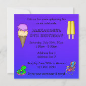 Invitation Fête d'anniversaire "Splash" pour 9 ans (Dos)
