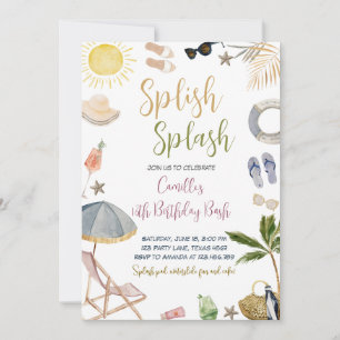 Invitation Fête d'anniversaire Splish Splash