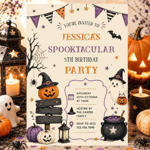 Invitation Fête d'anniversaire Spooktacular Halloween fantôme