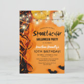Invitation Fête d'anniversaire Spooktacular pour enfants Hall (Debout devant)