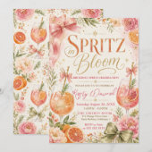 Invitation Fête d'anniversaire Spritz en fleurs (Devant / Derrière)