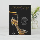 Invitation Fête d'anniversaire Stiletto avec Bubbly (Debout devant)