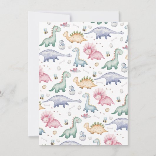 Invitation Fête d'anniversaire Stomp, Chomp & Roar Dinosaur B (Dos)