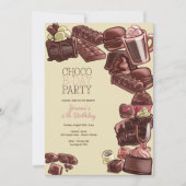 Invitation Fête d'anniversaire sucrée au chocolat (Devant)