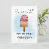 Invitation Fête d'anniversaire Summer Pop Over & Chill Popsic (Debout devant)