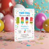 Invitation Fête d'anniversaire Summer Two Cool Popsicle 2e an