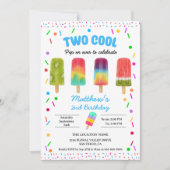 Invitation Fête d'anniversaire Summer Two Cool Popsicle 2e an (Devant)