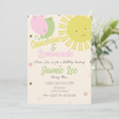 Invitation Fête d'anniversaire Sunshine Lemon Lime Lemonade P (Debout devant)