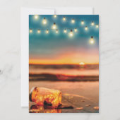 Invitation Fête d'anniversaire sur la plage au coucher du sol (Dos)