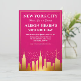 Invitation Fête d'anniversaire sur la skyline de New York Cit