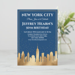Invitation Fête d'anniversaire sur la skyline de New York Cit