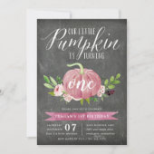 Invitation Fête d'anniversaire sur le thème de la citrouille  (Devant)