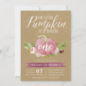 Invitation Fête d'anniversaire sur le thème de la citrouille (Devant)