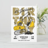 Invitation Fête d'anniversaire sur le thème de la constructio (Debout devant)