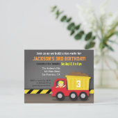 Invitation Fête d'anniversaire sur le thème de la constructio (Debout devant)