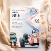 Invitation Fête d'anniversaire sur le thème de la course pour
