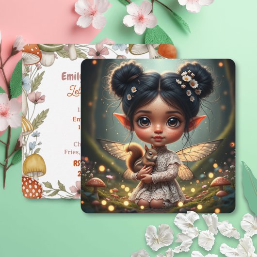 Invitation Fête d'anniversaire sur le thème de la douce fille