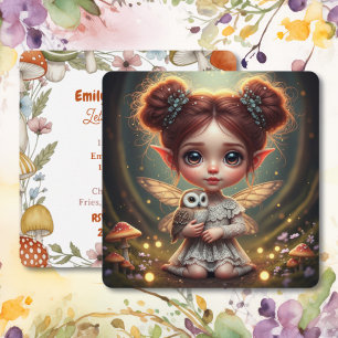 Invitation Fête d'anniversaire sur le thème de la fée aux che