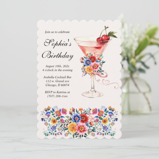 Invitation Fête d'anniversaire sur le thème de la Fiesta pers (Debout devant)