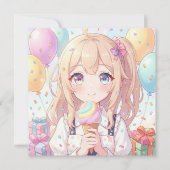 Invitation Fête d'anniversaire sur le thème de la glace pour (Devant)