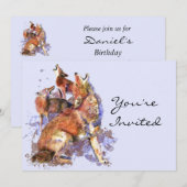 Invitation Fête d'anniversaire sur le thème de la nature et d (Devant / Derrière)