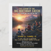 Invitation Fête d'anniversaire sur le thème de la pêche (Devant)