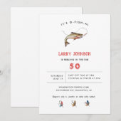 Invitation Fête d'anniversaire sur le thème de la pêche adult (Devant / Derrière)