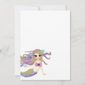 Invitation Fête d'anniversaire sur le thème de la sirène (Dos)