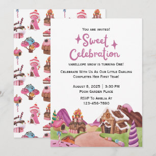 Invitation fête d'anniversaire sur le thème de la terre bonbo