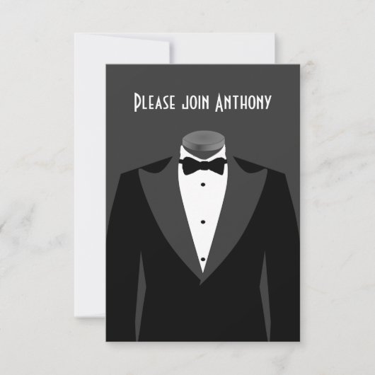 Invitation Fête d'anniversaire sur le thème de l'agent secret (Devant)