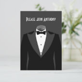 Invitation Fête d'anniversaire sur le thème de l'agent secret (Debout devant)
