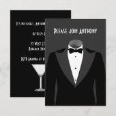 Invitation Fête d'anniversaire sur le thème de l'agent secret (Devant / Derrière)