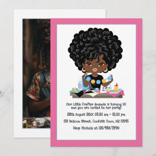 Invitation Fête d'anniversaire sur le thème de l'artisanat af