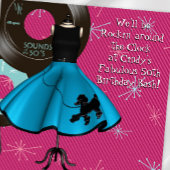Invitation Fête d'anniversaire sur le thème des années 50