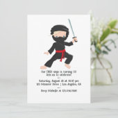 Invitation Fête d'anniversaire sur le thème des ninjas (Debout devant)