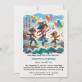 Invitation Fête d'anniversaire sur le thème des pirates (Devant)
