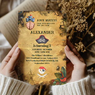 Invitation Fête d'anniversaire sur le thème des pirates