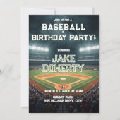 Invitation Fête d'anniversaire sur le thème du baseball (Devant)