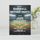 Invitation Fête d'anniversaire sur le thème du baseball (Debout devant)