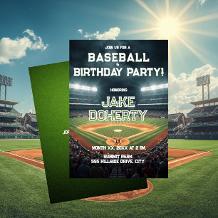 Invitation Fête d'anniversaire sur le thème du baseball