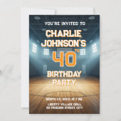 Invitation Fête d'anniversaire sur le thème du basket pour le (Devant)